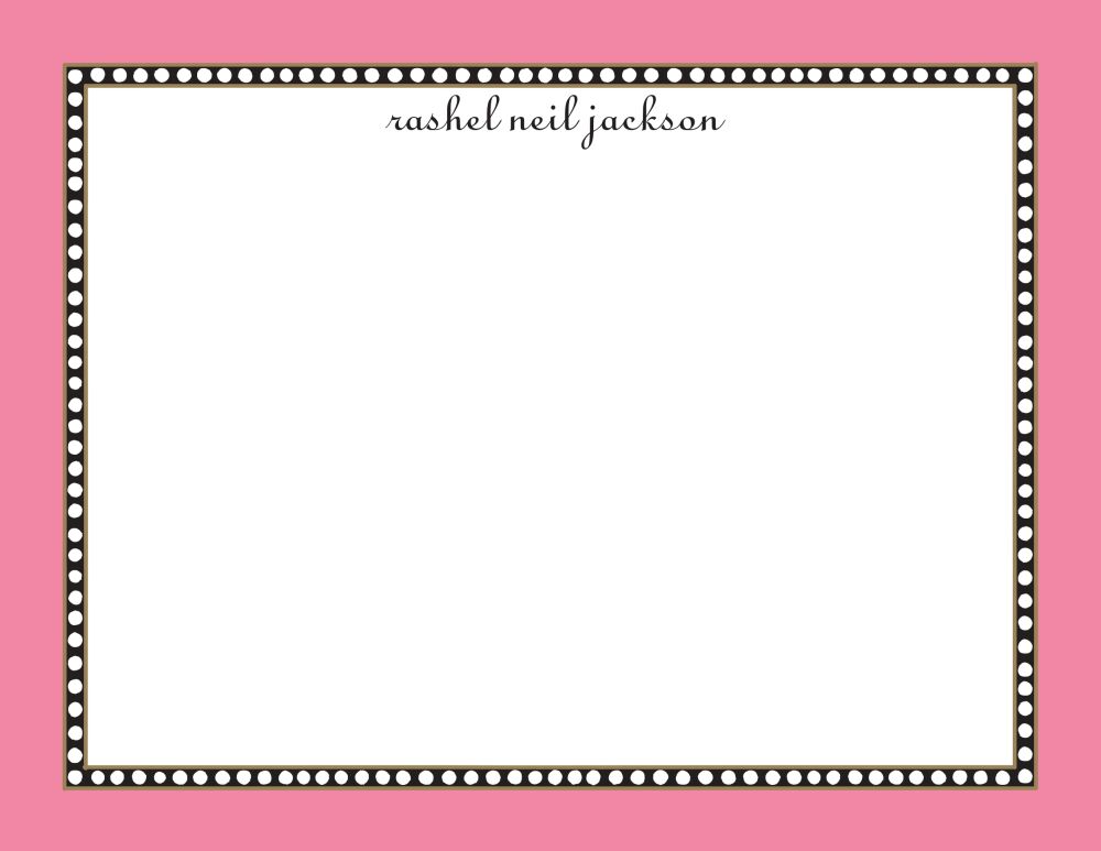Beaded Border Deep Pink Flat Note