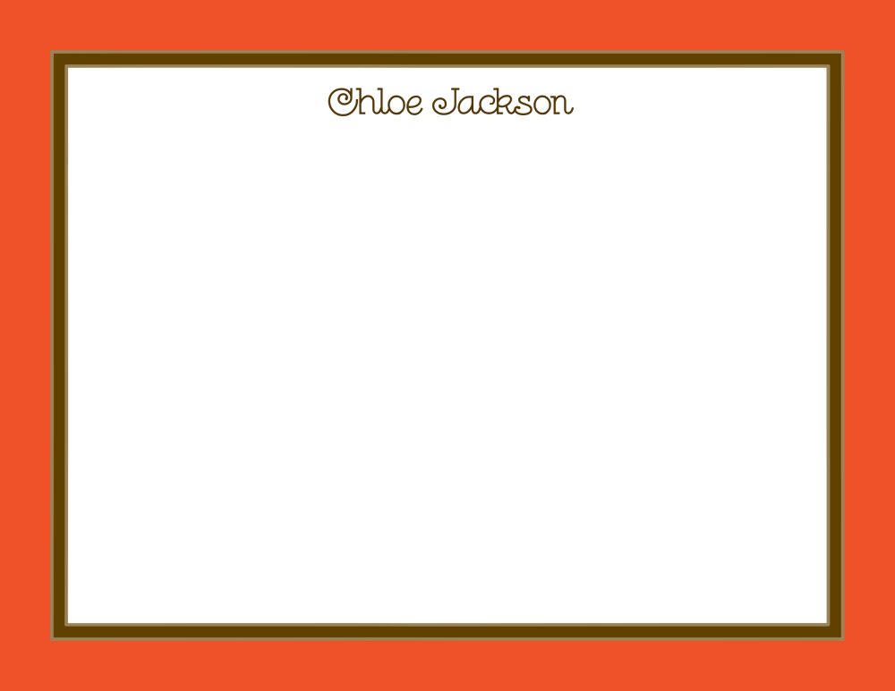 Orange Edge & Chocolate Border Flat Note