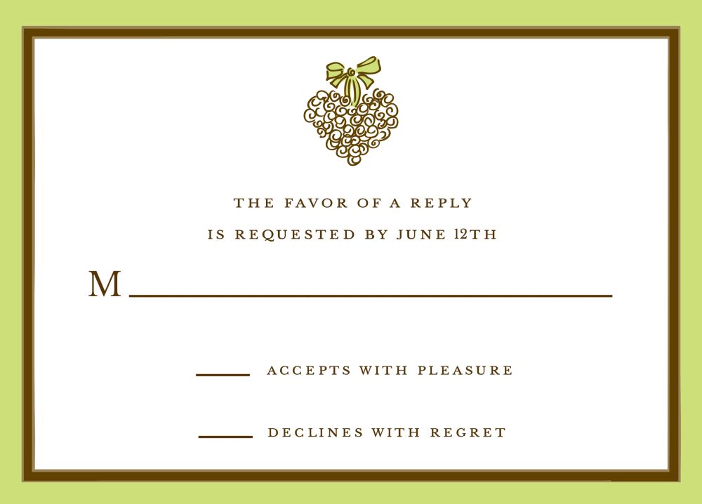 Lime Edge & Chocolate Border Reply Card