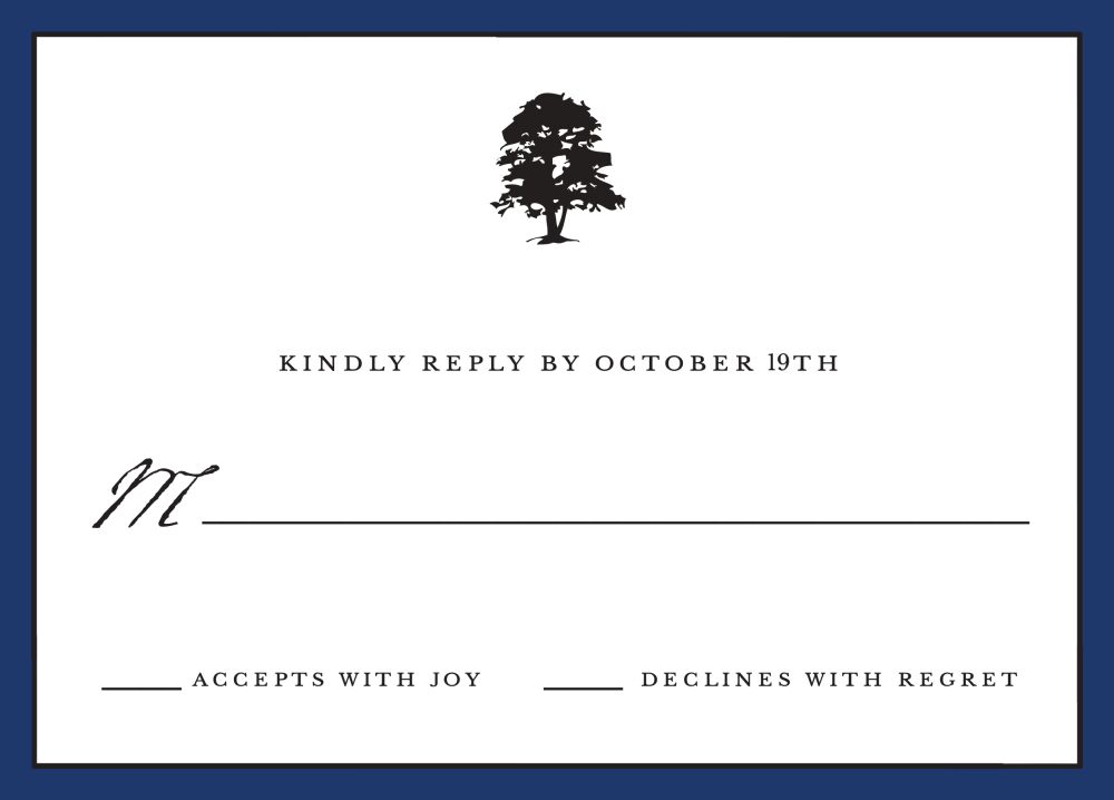 Classic Edge Navy Reply Card