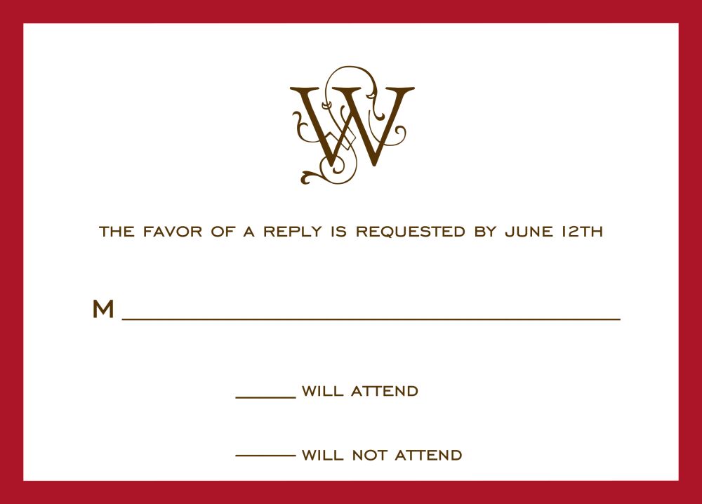 Classic Border Red Reply Card