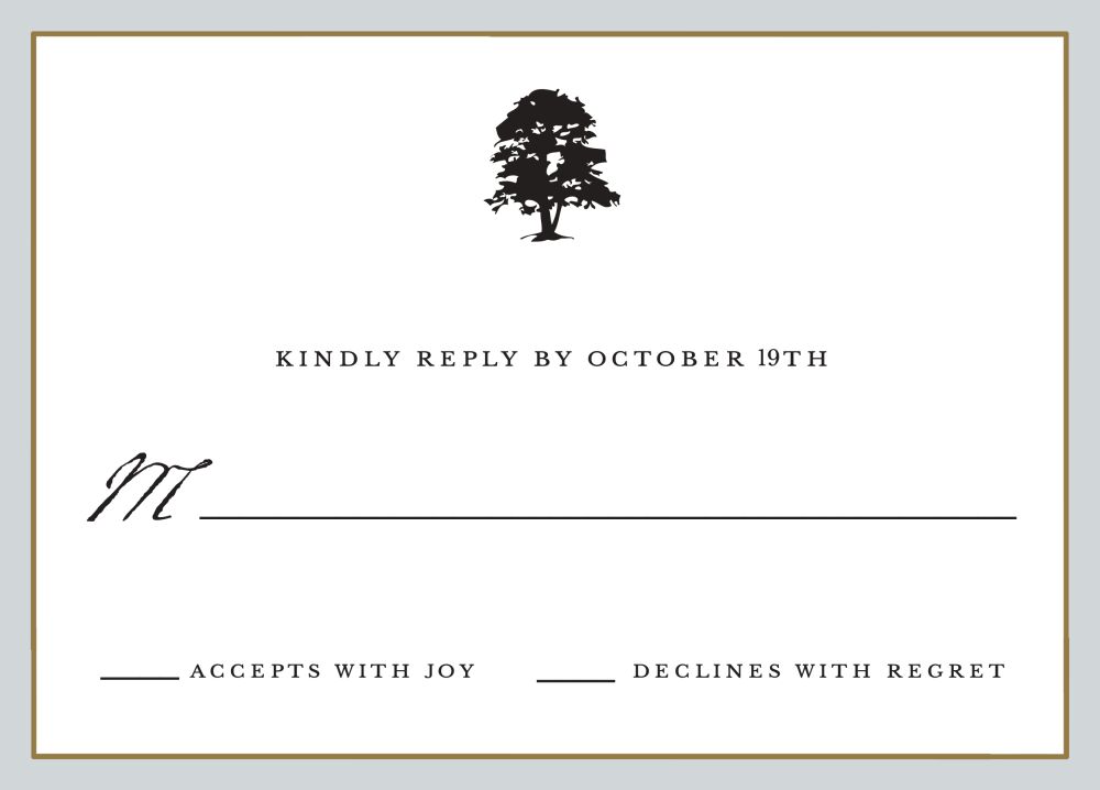 Classic Edge Silver & Gold Reply Card