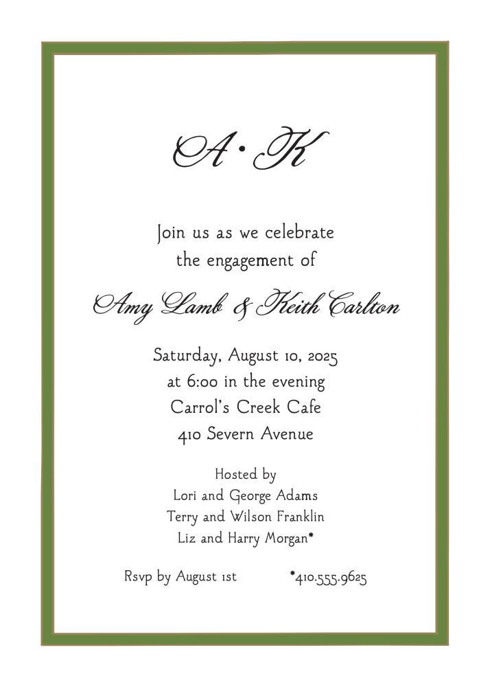 Green Border Invitation