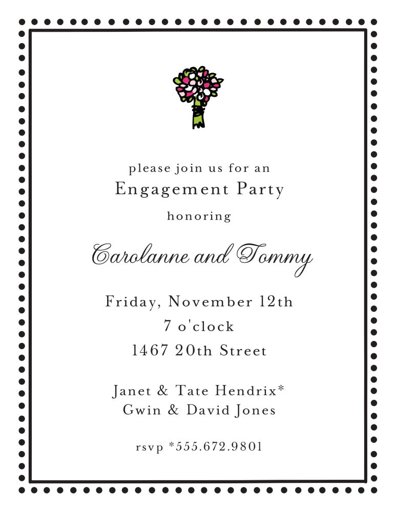 Antique Bead Border Black Invitation