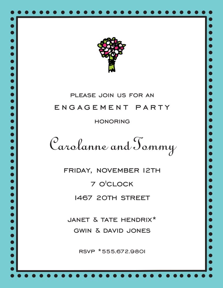 Antique Bead Border Dark Aqua Invitation