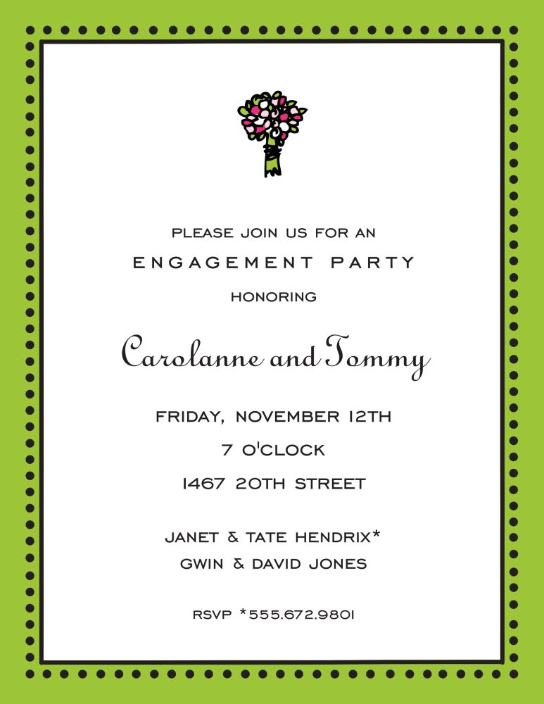 Antique Bead Border Lime Invitation