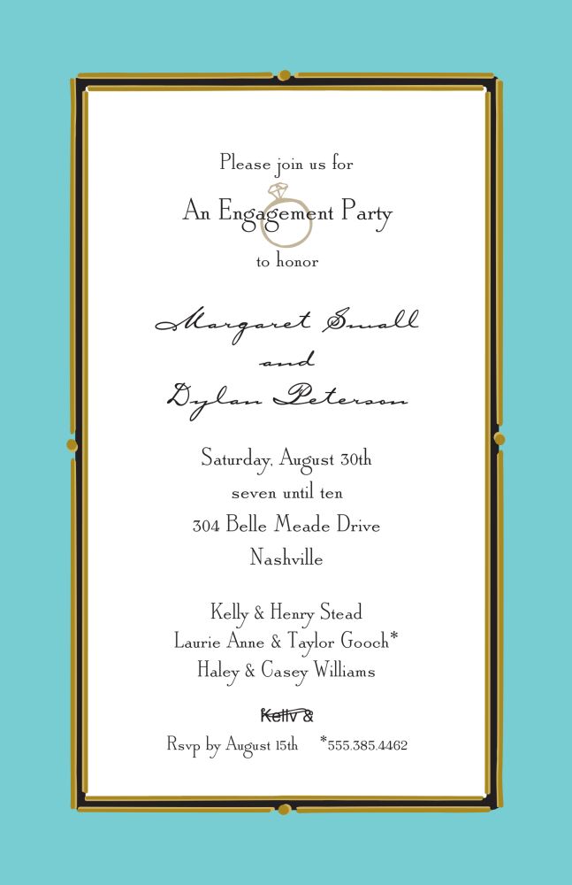 Vintage Frame Dark Aqua Invitation