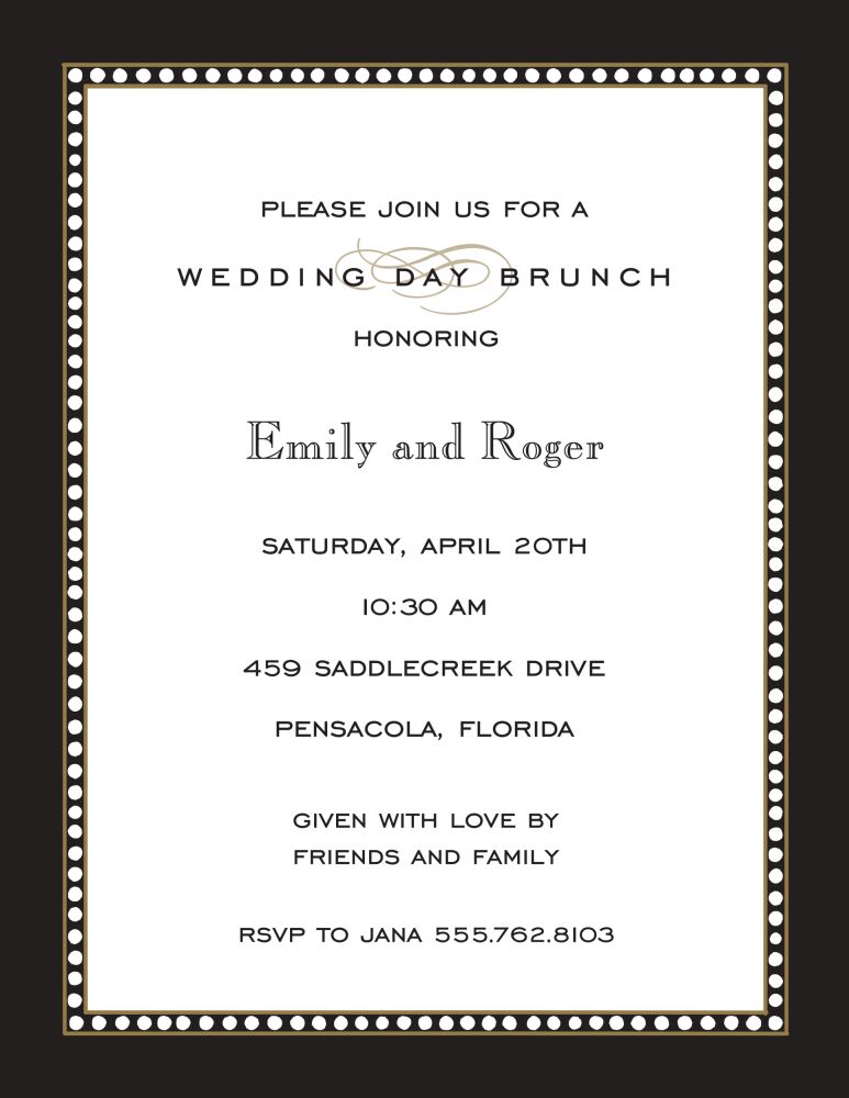 Beaded Border Black Invitation