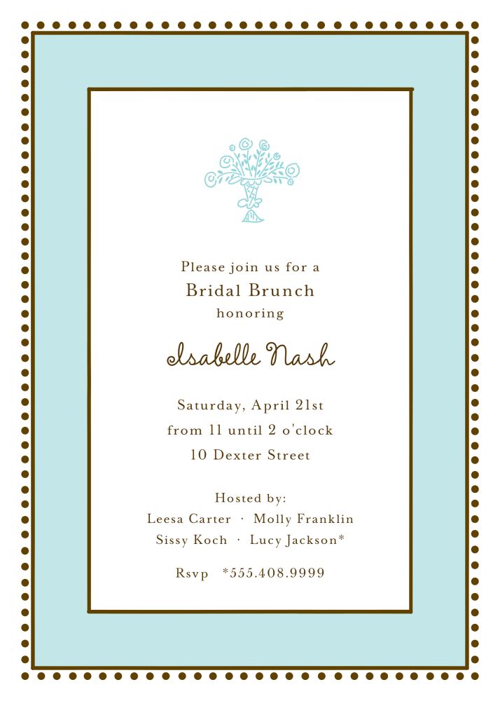 Antique Bead Border Aqua Invitation