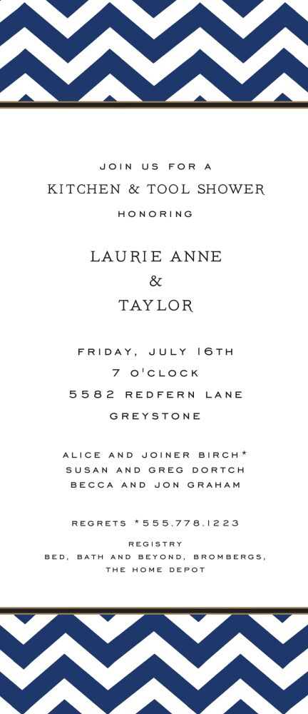 Chevron Navy Invitation