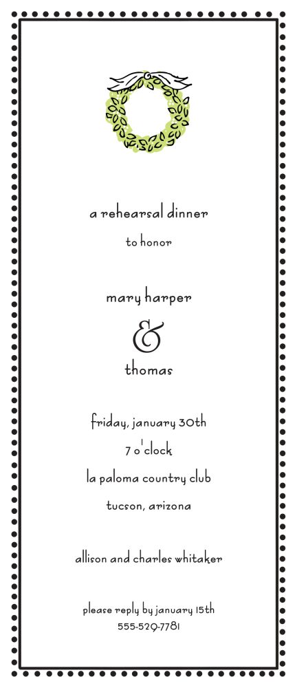 Antique Bead Border Black Invitation