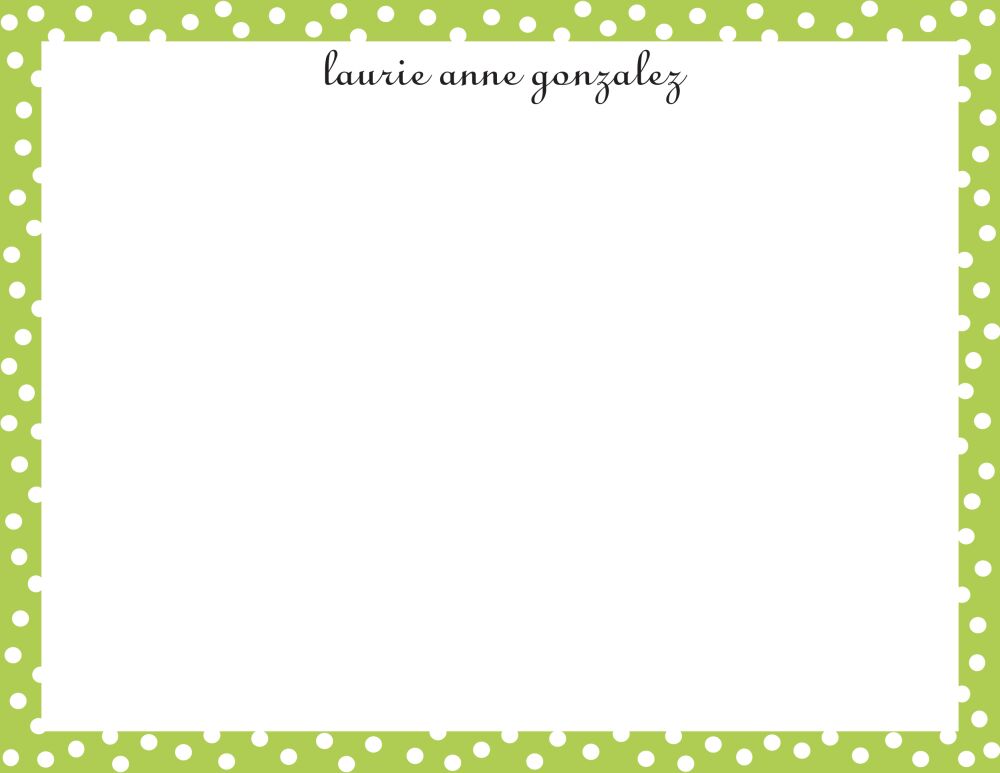 Dotted Edge Lime Flat Note