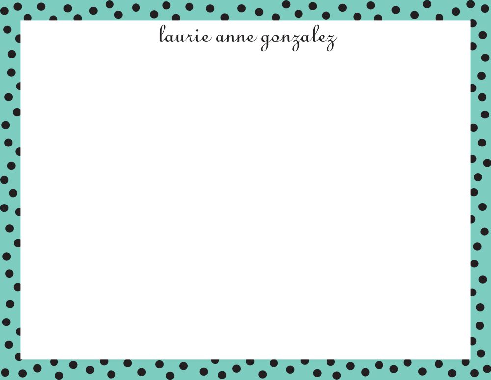 Dotted Edge Dark Aqua & Black Flat Note