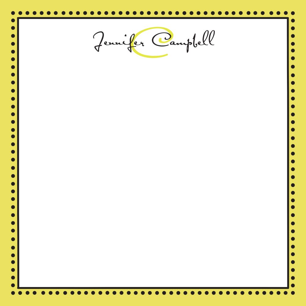 Antique Bead Border Limeade And Black Notepad