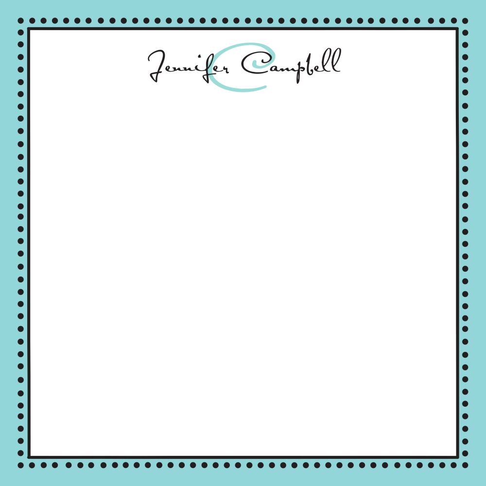 Antique Bead Border Dark Aqua And Black Notepad