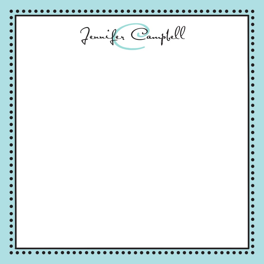 Antique Bead Border Aqua And Black Notepad