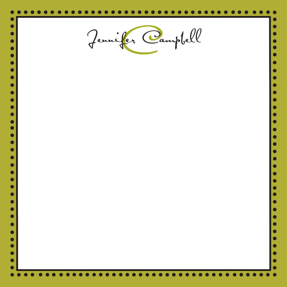 Antique Bead Border Olive And Black Notepad