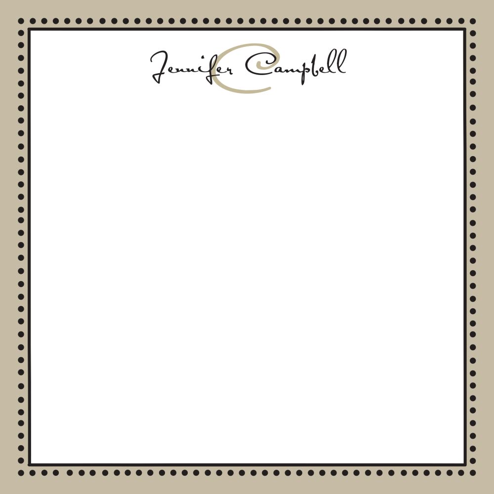 Antique Bead Border Taupe And Black Notepad