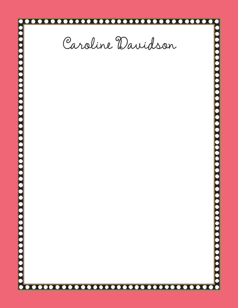 Beaded Border Coral Notepad