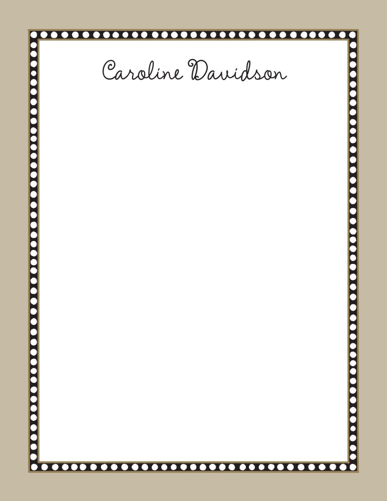 Beaded Border Taupe Notepad