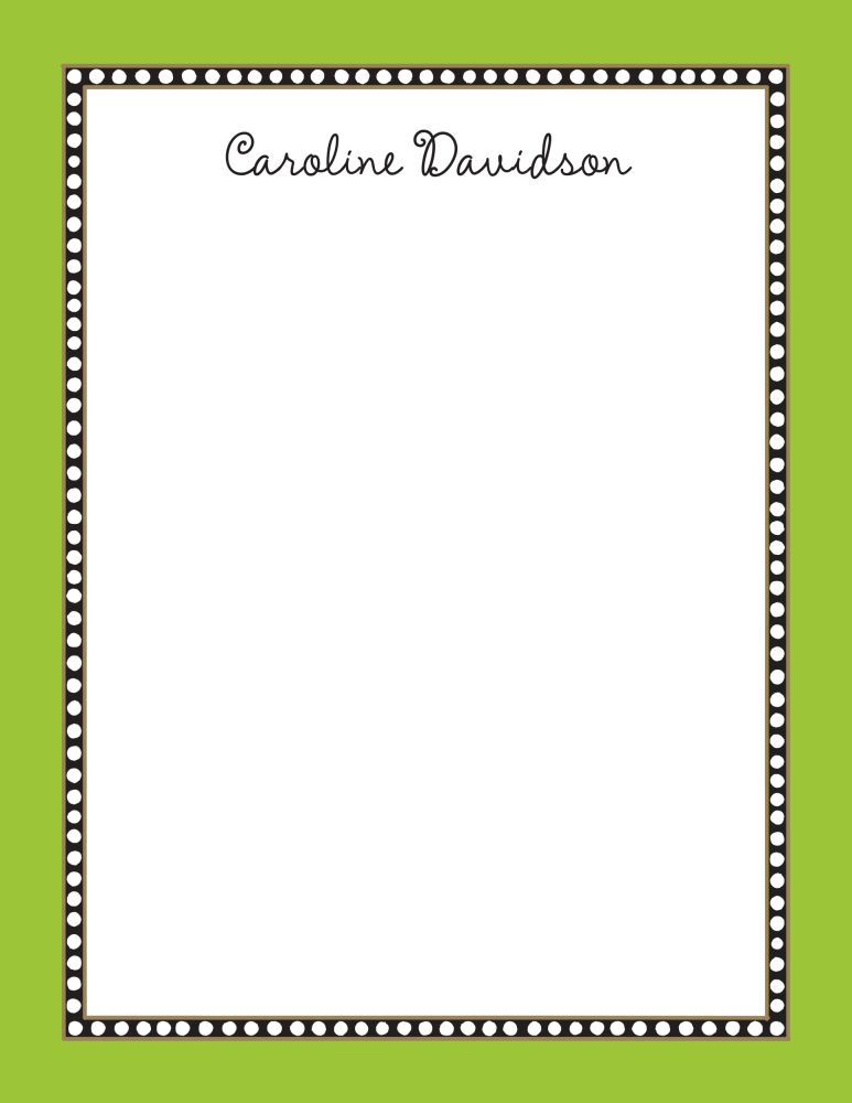Beaded Border Lime Notepad