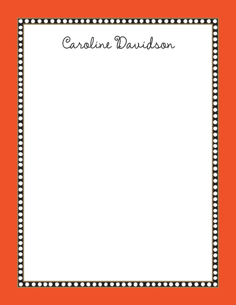 Beaded Border Orange Notepad