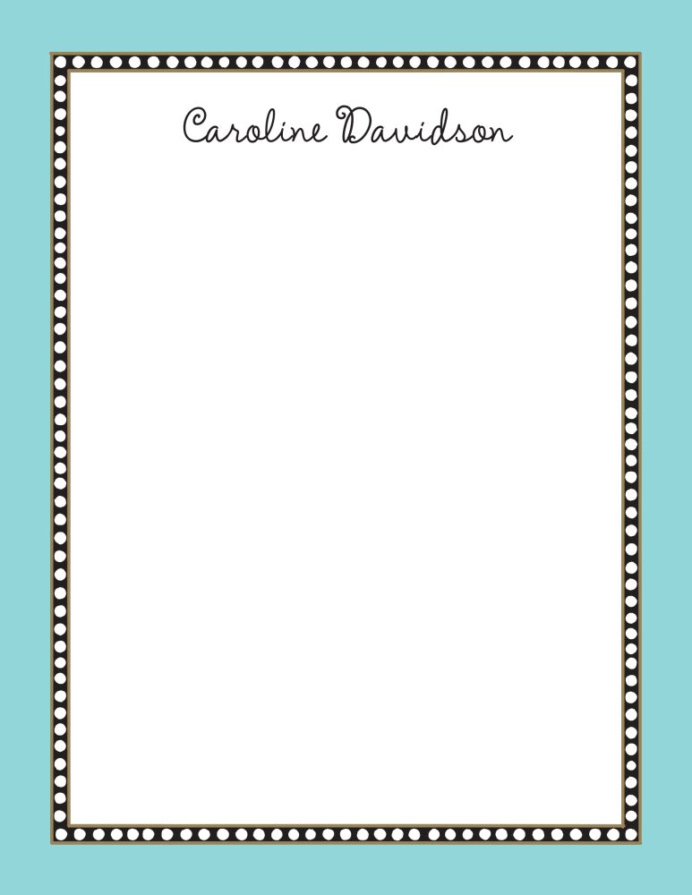 Beaded Border Dark Aqua Notepad
