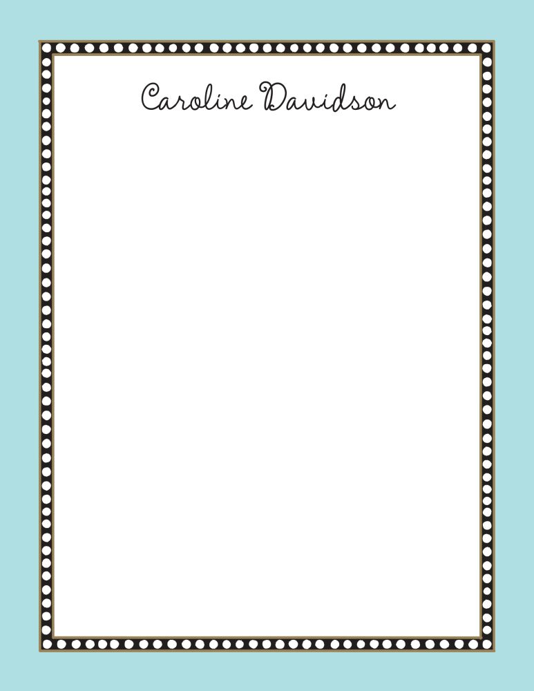 Beaded Border Aqua Notepad