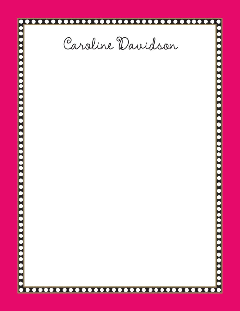 Beaded Border Hot Pink Notepad