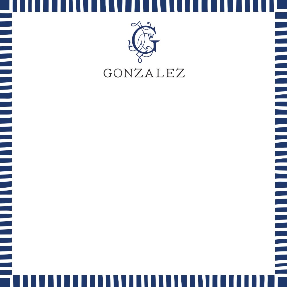 Striped Edge Navy Notepad