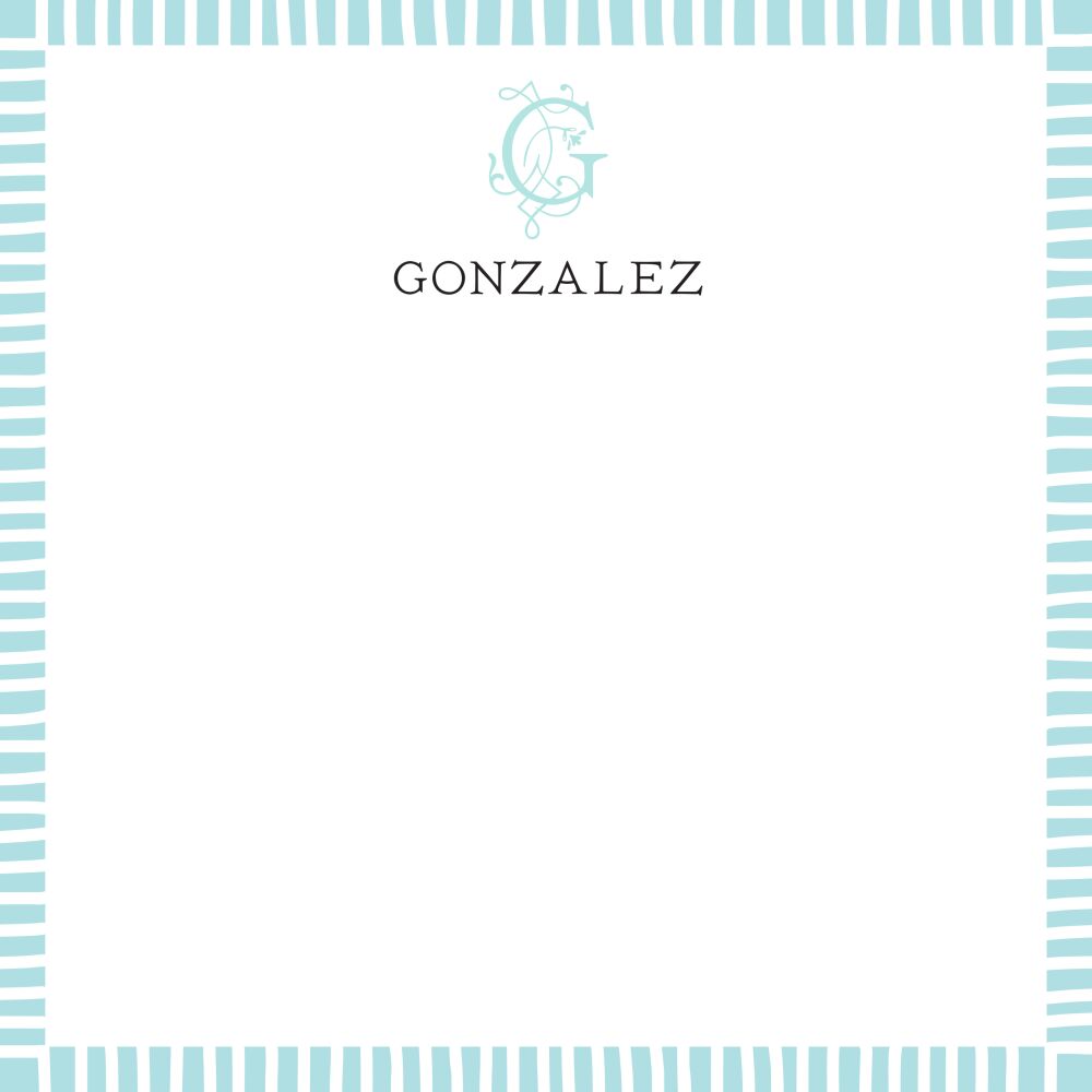 Striped Edge Aqua Notepad