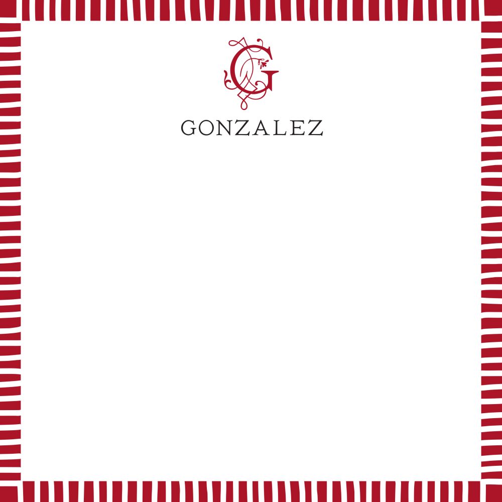 Striped Edge Red Notepad