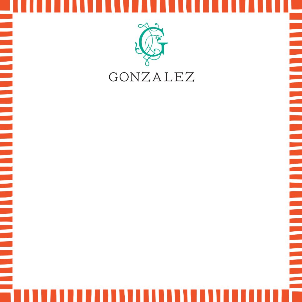 Striped Edge Orange Notepad