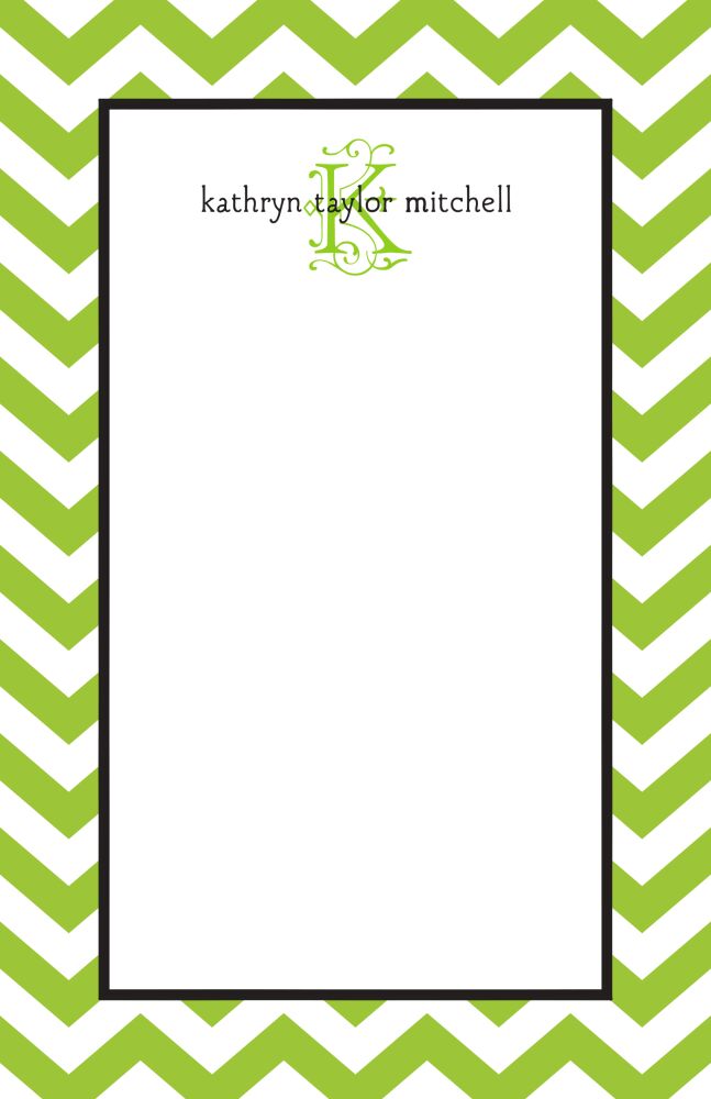 Chevron Lime Notepad