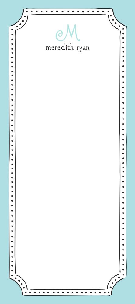 Antique Frame Aqua Notepad