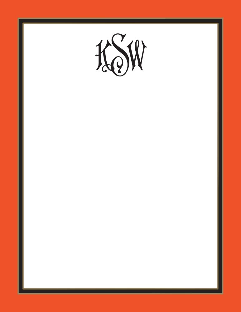 Orange Edge & Black Border Notepad
