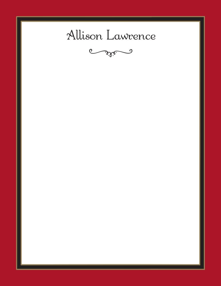 Red Edge & Black Border Notepad