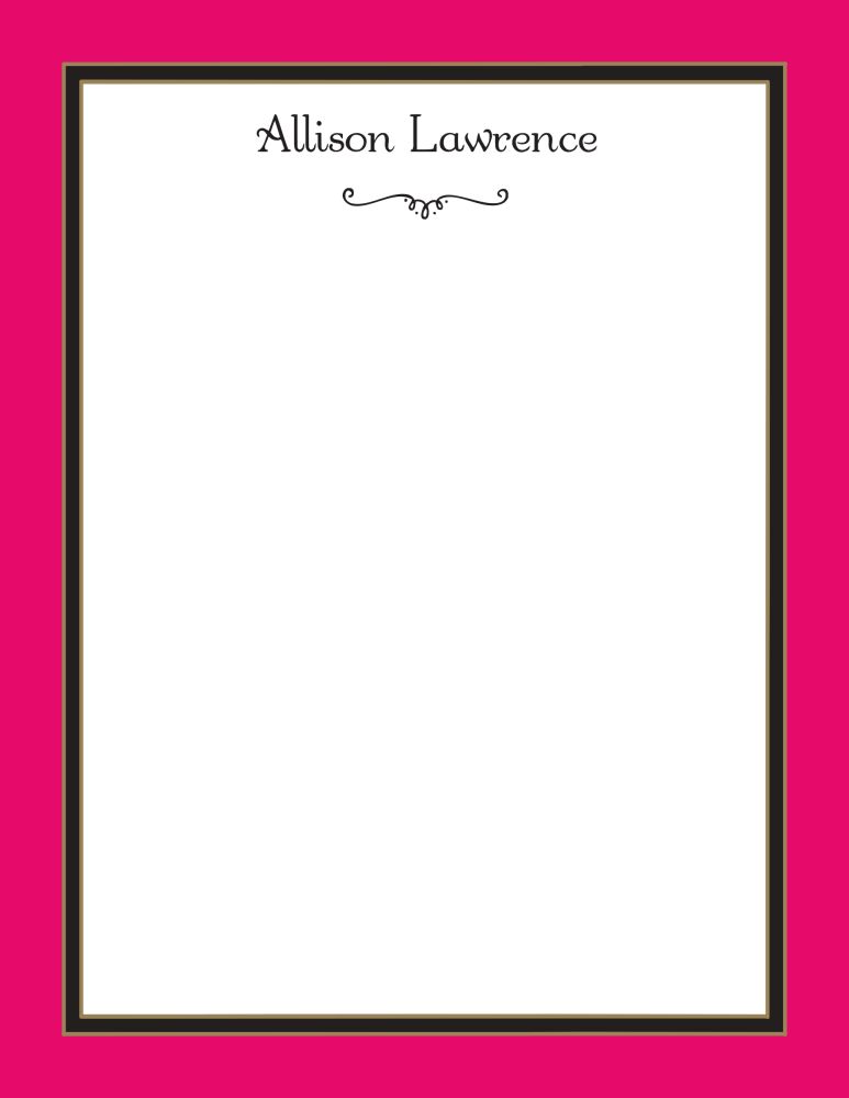 Hot Pink Edge & Black Border Notepad