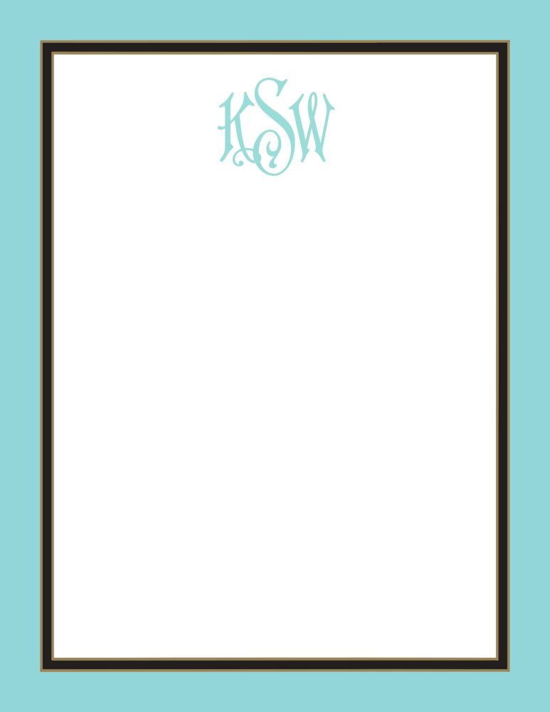 Dark Aqua Edge & Black Border Notepad