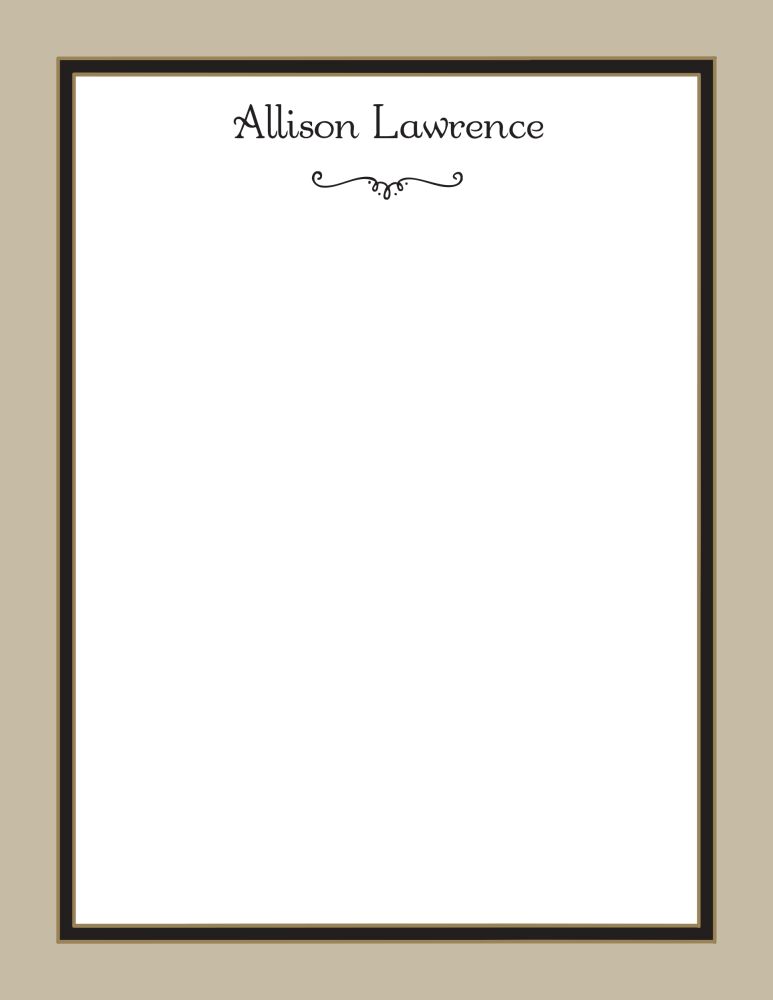Taupe Edge & Black Border Notepad