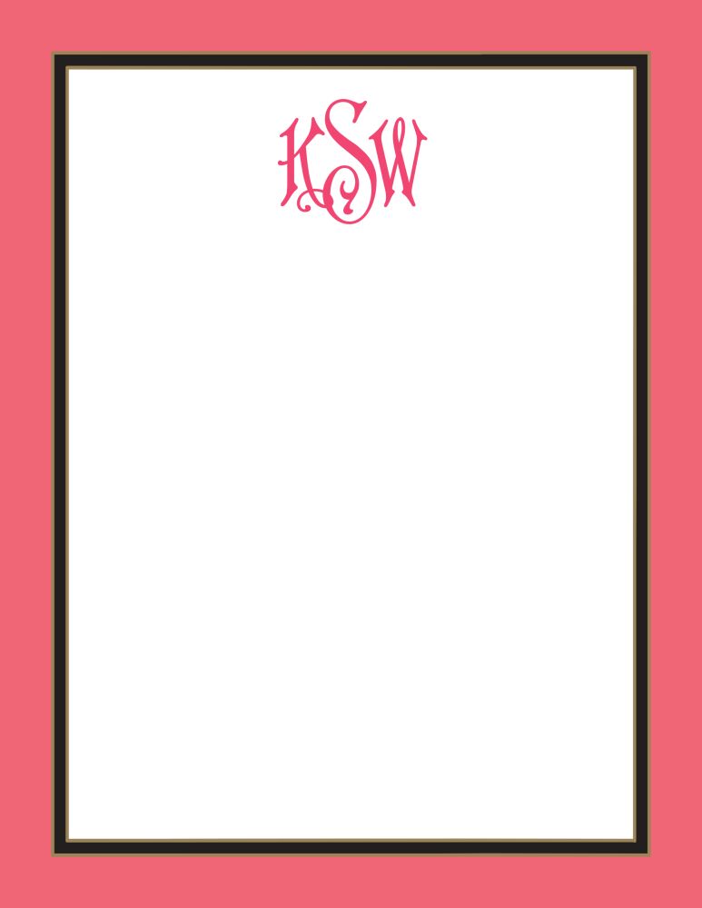 Coral Edge & Black Border Notepad
