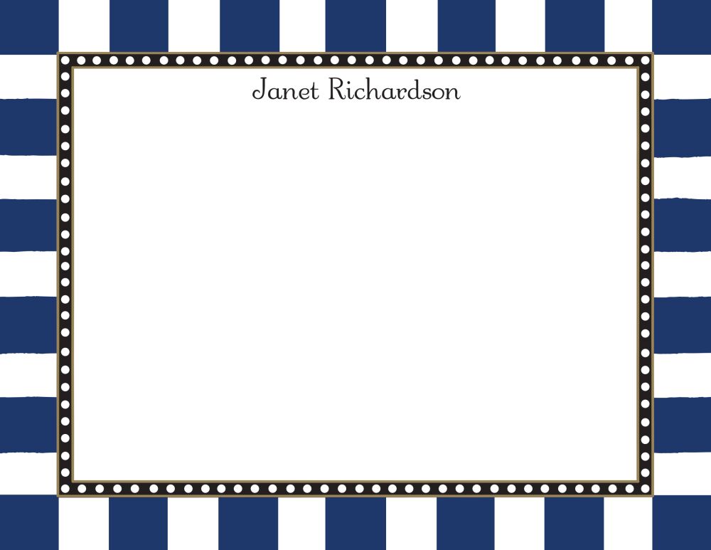 Fun Stripes Navy Flat Note