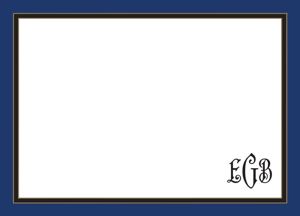 Navy Edge & Black Border Flat Note