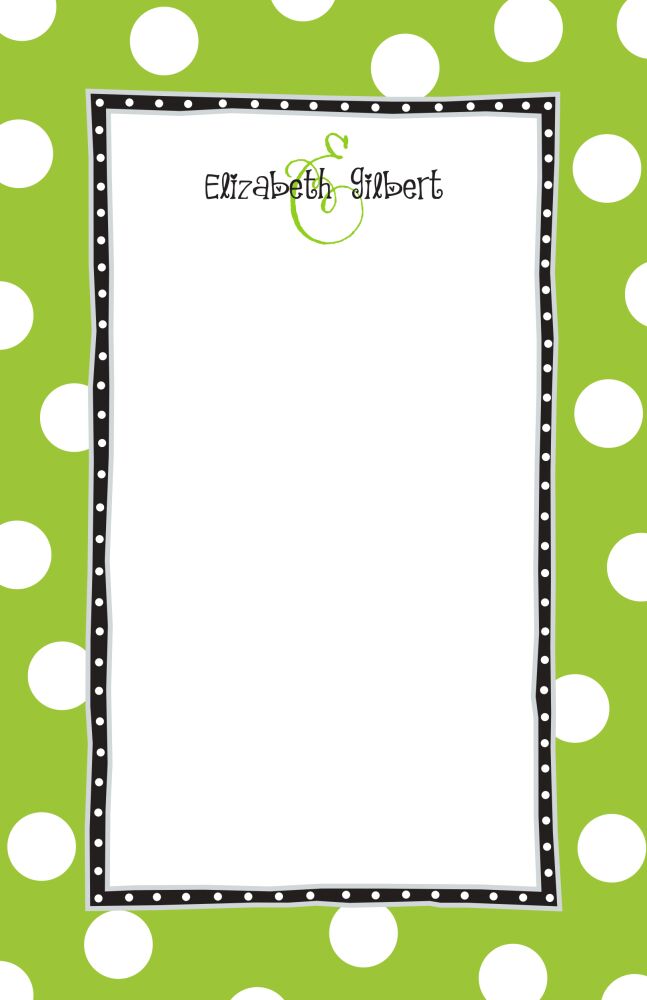 Big Dots Lime Notepad