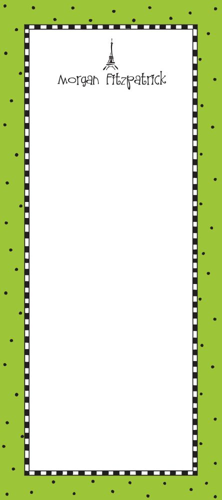 Checks And Dots Lime Notepad