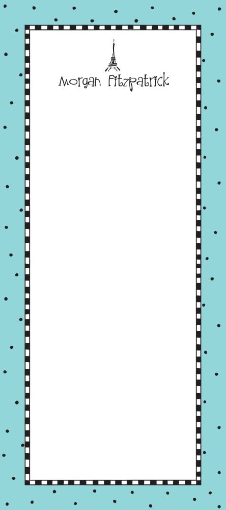 Checks And Dots Aqua Notepad