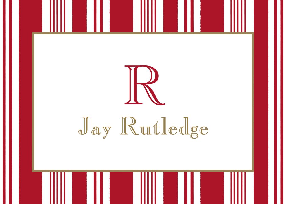 Nautical Stripes Red Enclosure Card