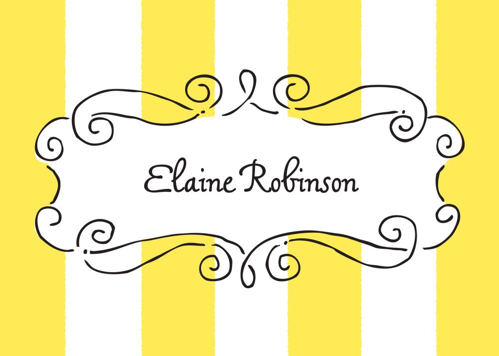Curly Frame & Stripes Citrine Folded Enclosure Card