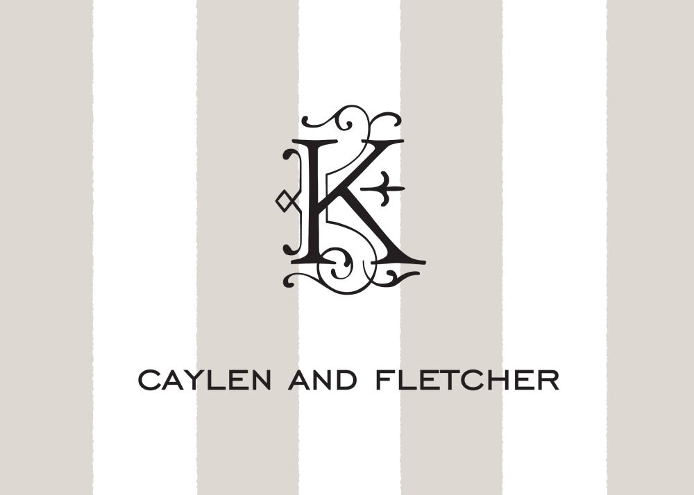Classic Stripes Taupe Flat Enclosure Card