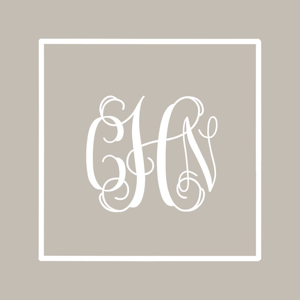 Classic Border White On Taupe Flat Enclosure Card